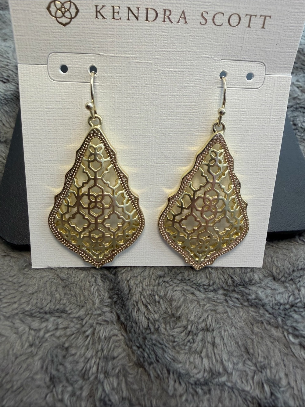 Kendra Scott Gold Filigree Teardrop Earrings